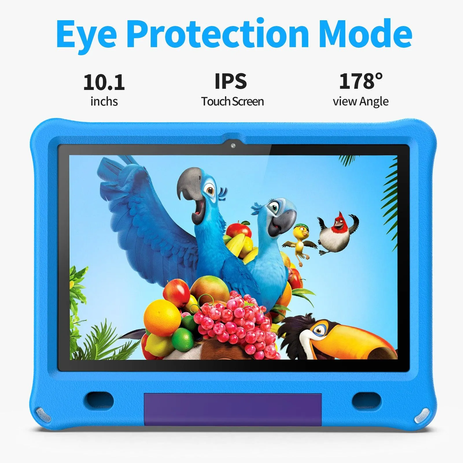 10.1 inch Kids Tablet, Wifi   Quad Core Processor, 3GB RAM, 64GB ROM, 6000mAh Battery, HD Screen, Dual Camera 2MP   8MP, with tons Pre-Installed Parental Control, Kids Apps and Games