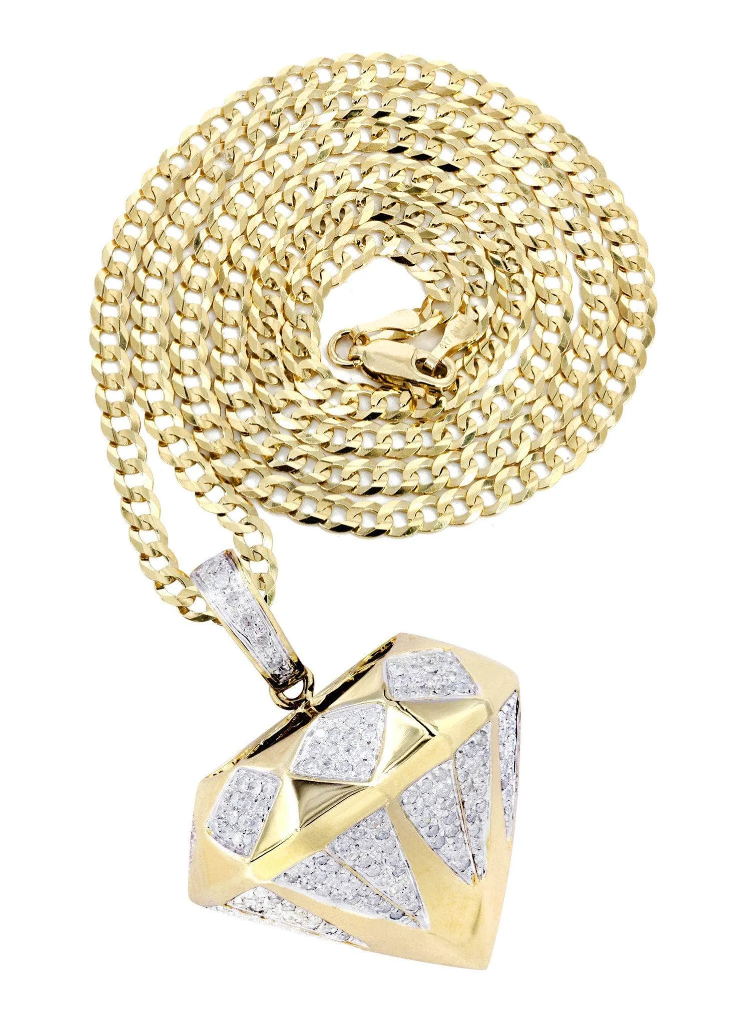 10K Yellow Gold Diamond Necklace  | 0.91 Carats