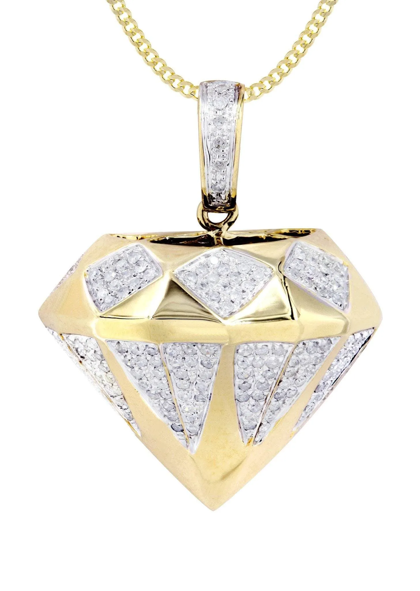 10K Yellow Gold Diamond Necklace  | 0.91 Carats