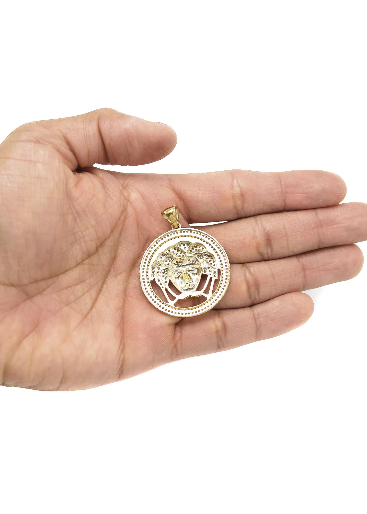 10K Yellow Gold Medusa Style Pendant | 12.4 Grams