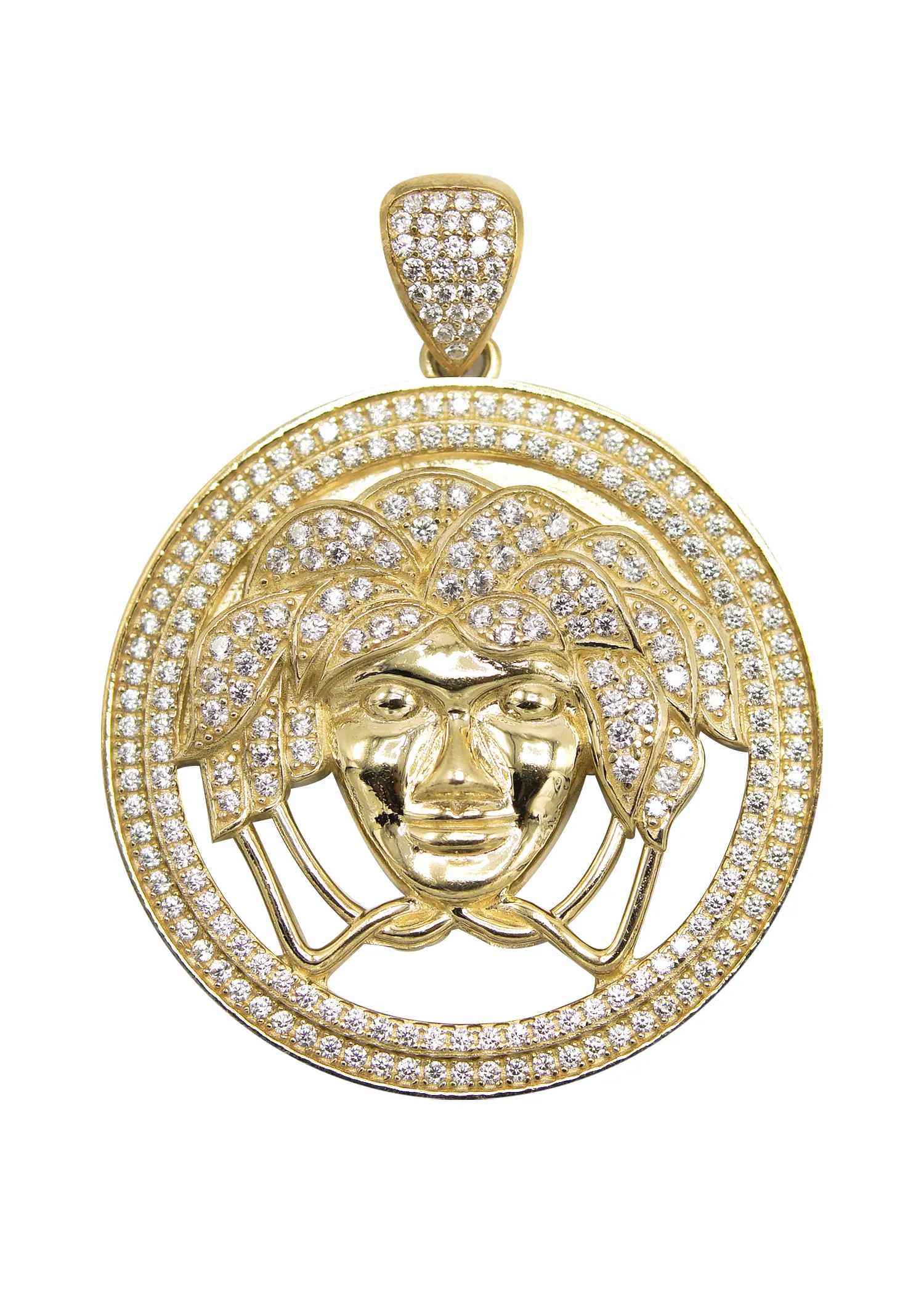 10K Yellow Gold Medusa Style Pendant | 12.4 Grams