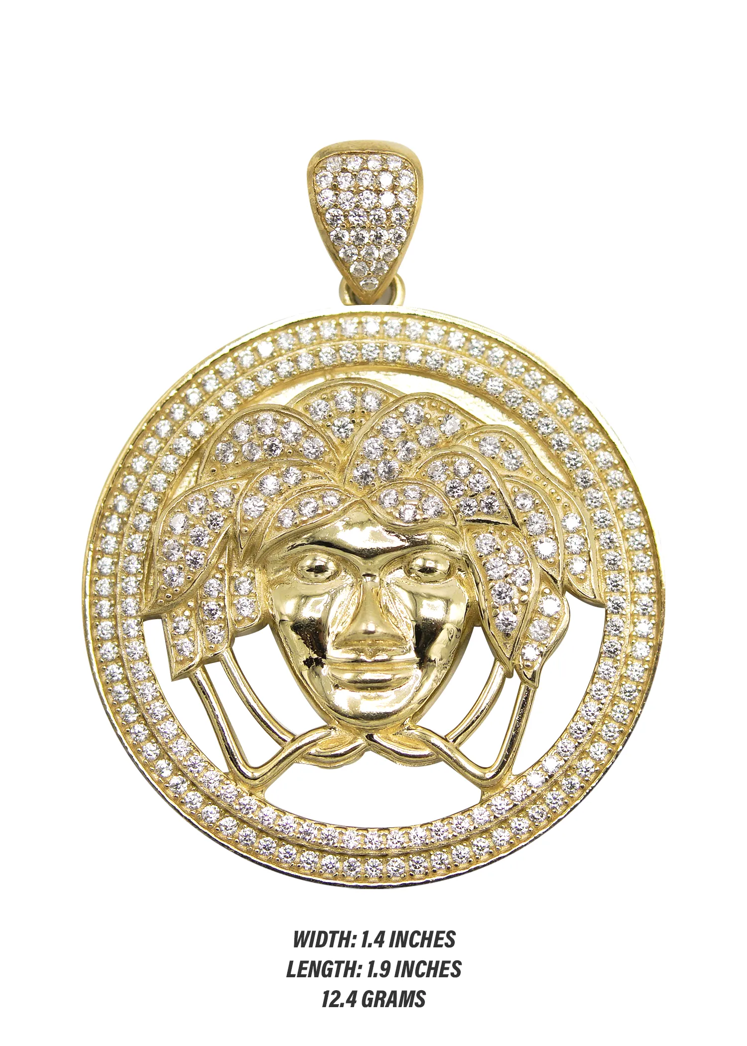 10K Yellow Gold Medusa Style Pendant | 12.4 Grams