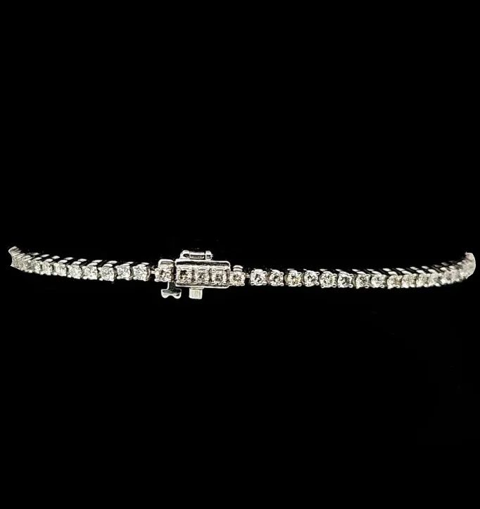 14K White Gold Diamond Tennis Bracelet-Estate