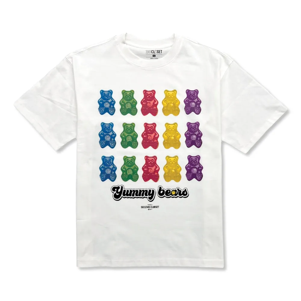 2ND CLOSET YUMMY-BEARS PRINTED T-SHIRT-WHITE