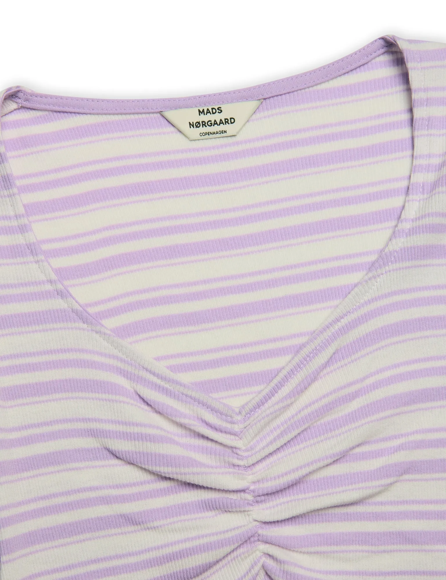 2x2 Cotton Stripe Tinna Tee,  White Alyssum / Lavendula