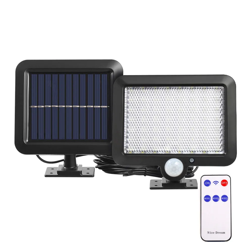 3 Mode Solar Powered LED Lights 100COB/120COB/160COB Waterproof Motion Sensor Wall Light (With remote)