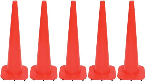 36" Orange Traffic Cones (Set of 5)