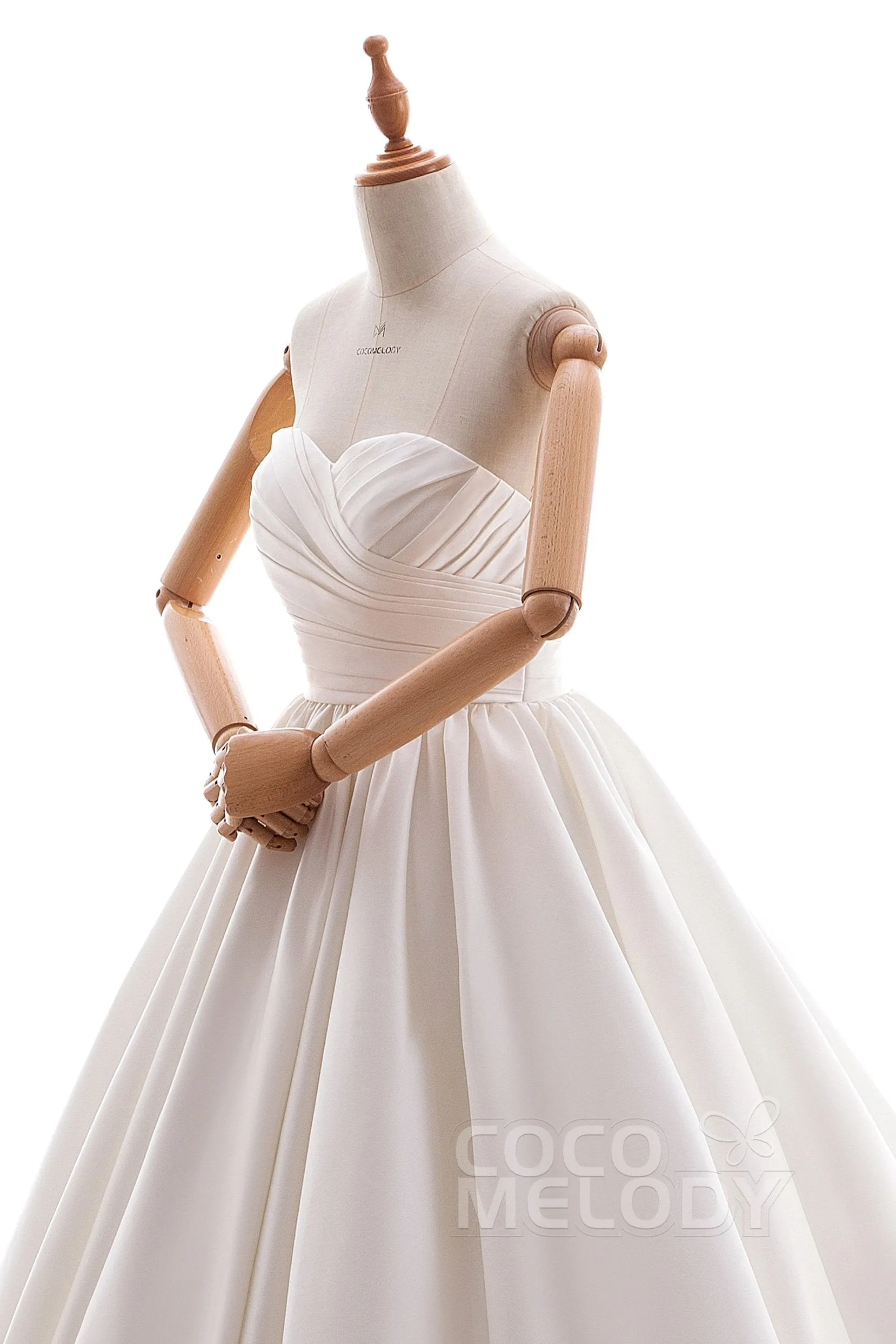 A-Line Court Train Satin Gothic Wedding Dress B14TB0040