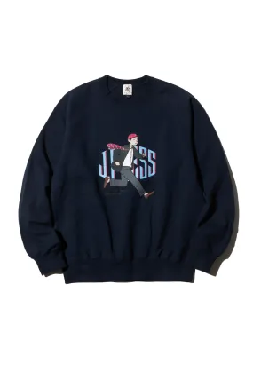 AARON CHANG CREW NECK SWEATSHIRT - NAVY