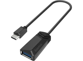 Adaptador USB - Hama 00200312, USB-C, USB-A, USB 3.2, OTG, 5000 Mbit/s, Negro