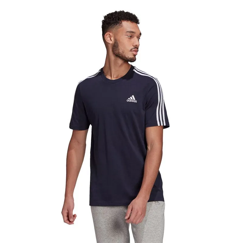 adidas Essentials 3 Stripes Mens Tee - Mens - Legend Ink