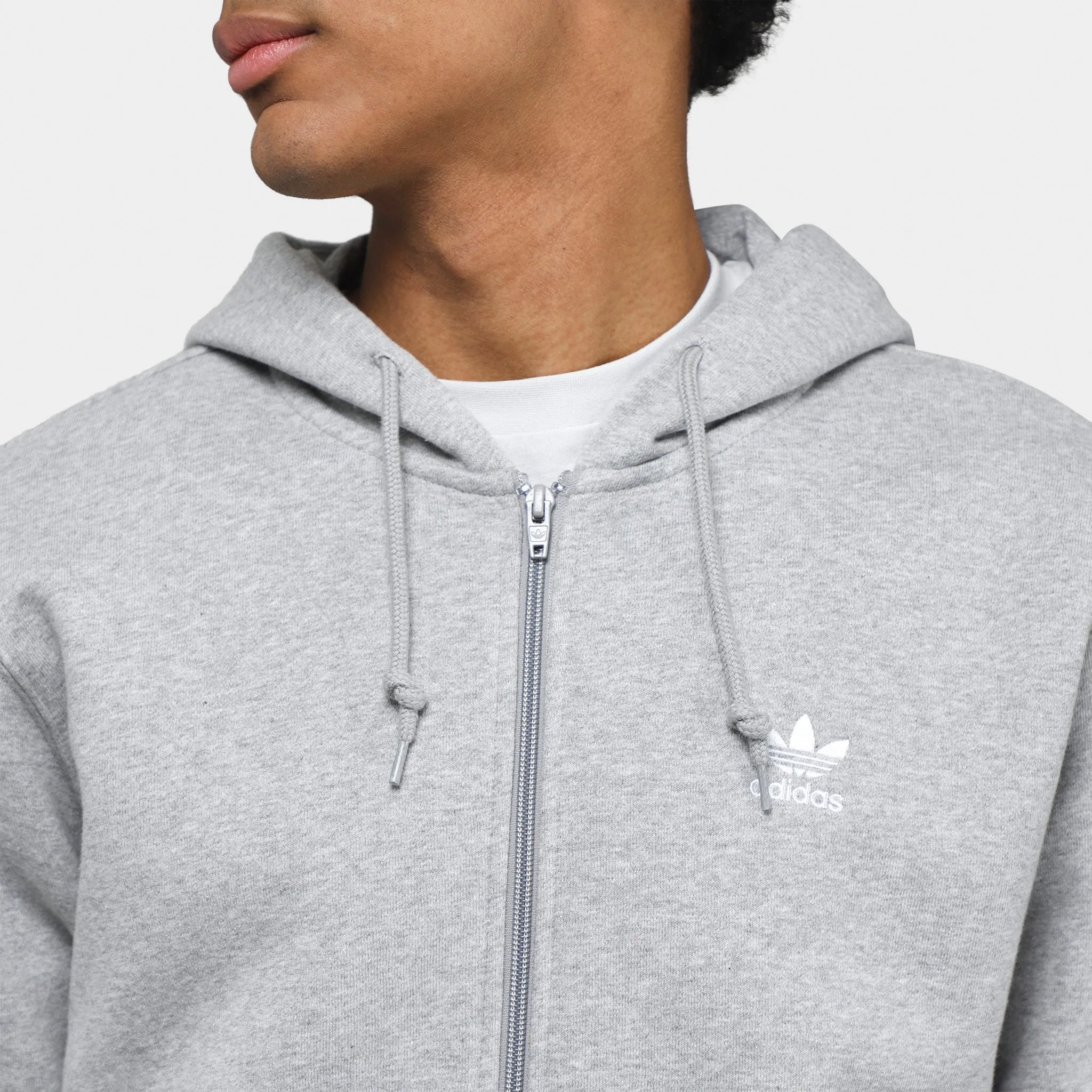 adidas Originals Trefoil Essentials Full Zip Hoodie / Medium Grey Heather