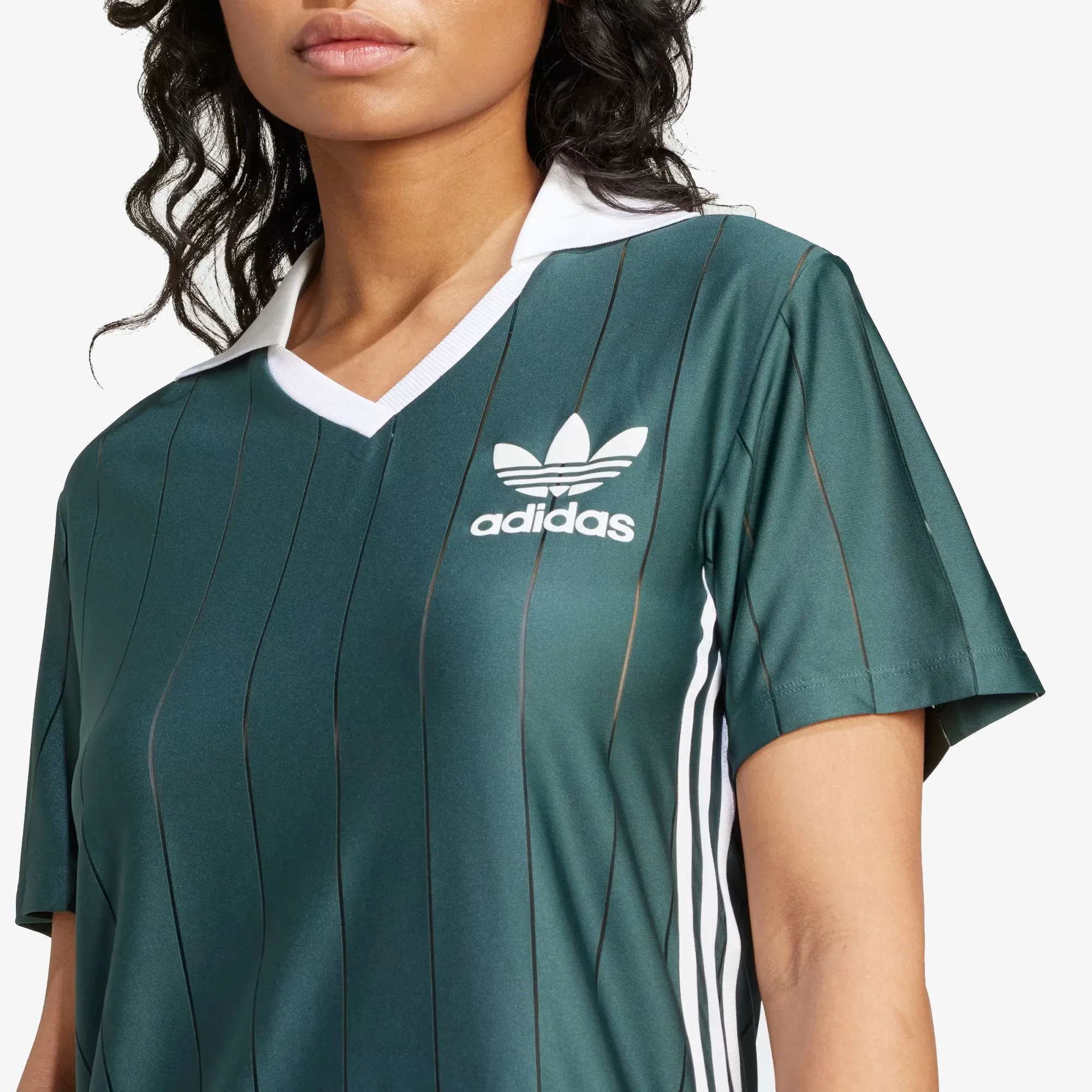 ADIDAS ORIGINALS | WMN'S ADICOLOR 3-STRIPES PINSTRIPE DRESS { MINERAL GREEN