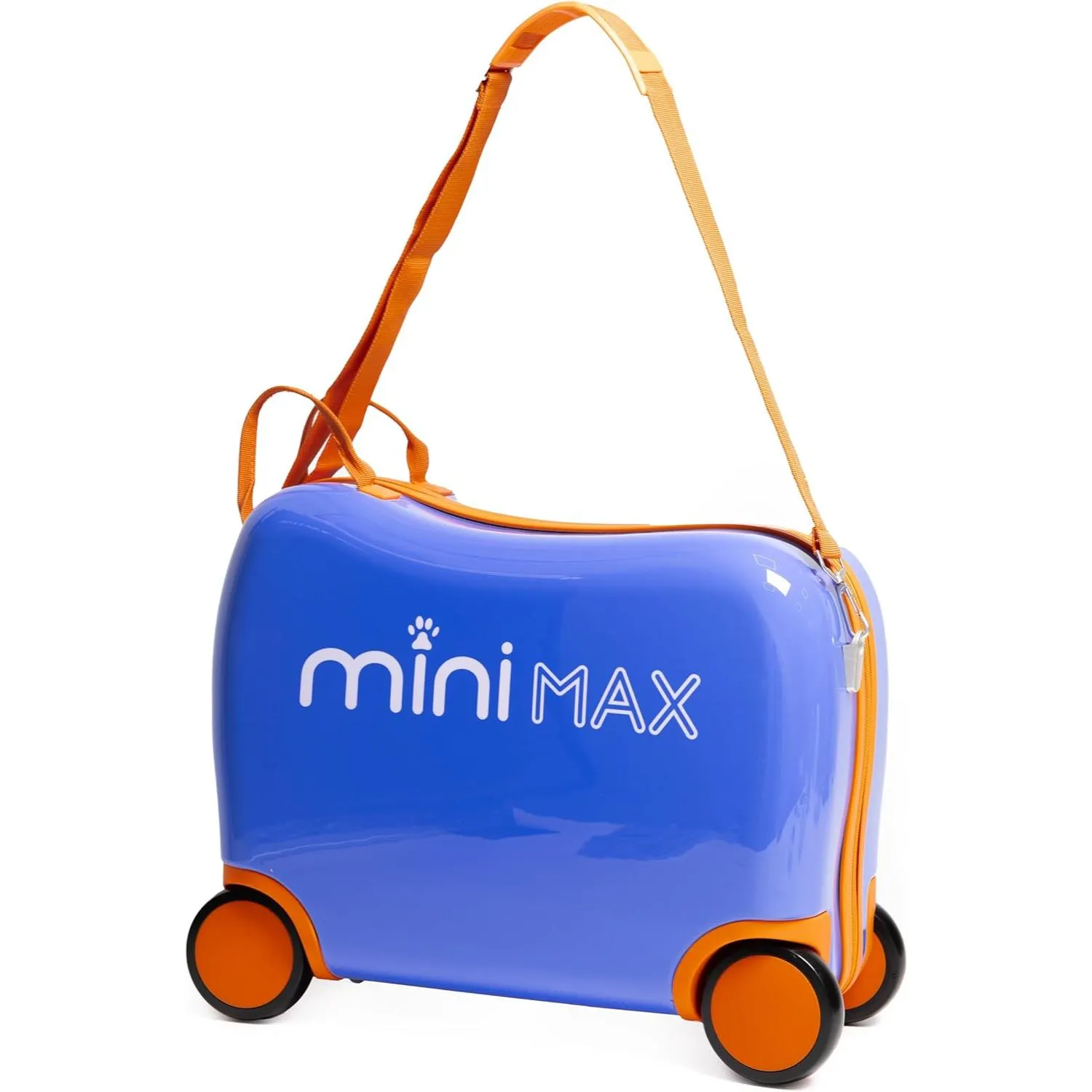 Aerolite MiniMax Childrens Ride-On Suitcase Fits 45x36x20cm EasyJet Maximum Size Kids Hand Luggage With Wheels 29L, Free Neck Pillow, Travel Bag & Stickers