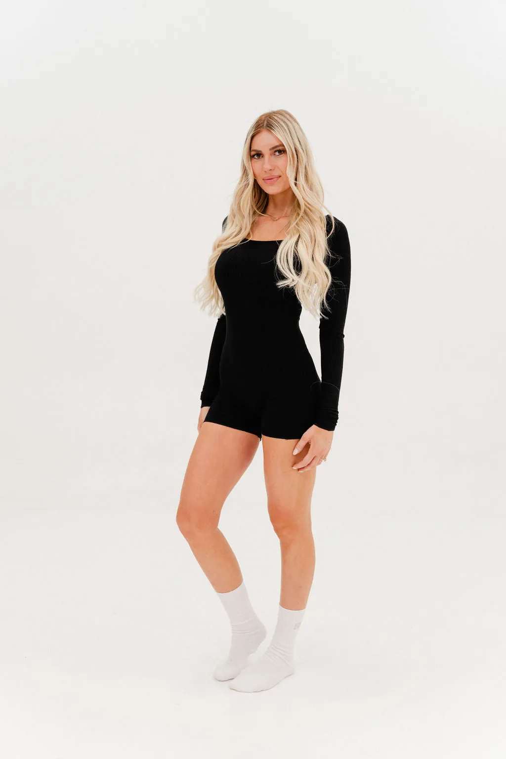 Airplane Mode Romper Black