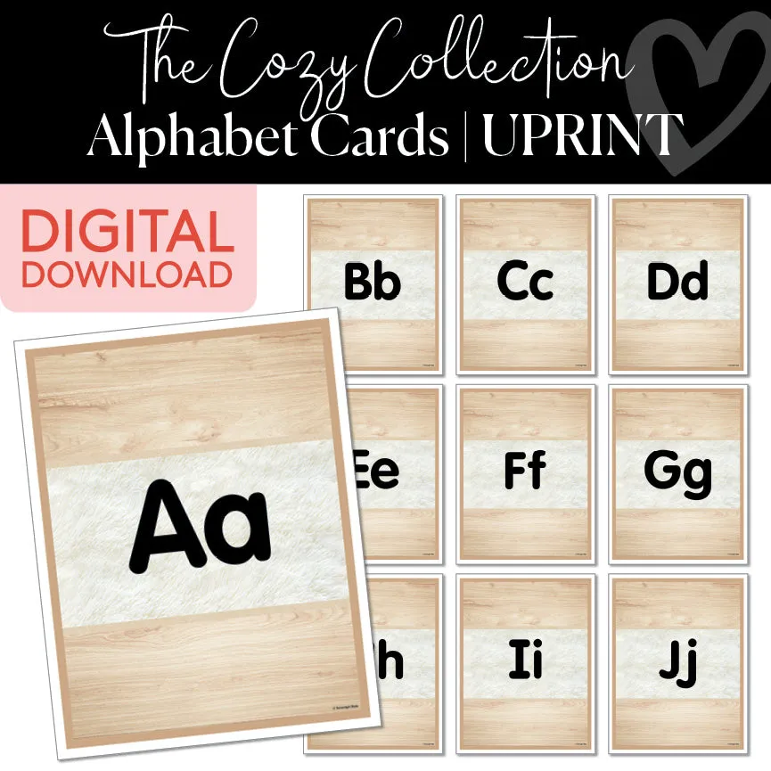 Alphabet Cards | Cozy | Printable Classroom Decor | Schoolgirl Style