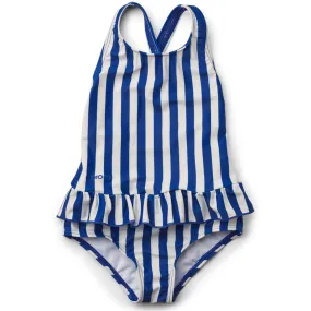 Amara Swimsuit in Surf Blue / Creme de la Creme Stripe by Liewood - Last One In Stock - 98/104 (3-4 Years)