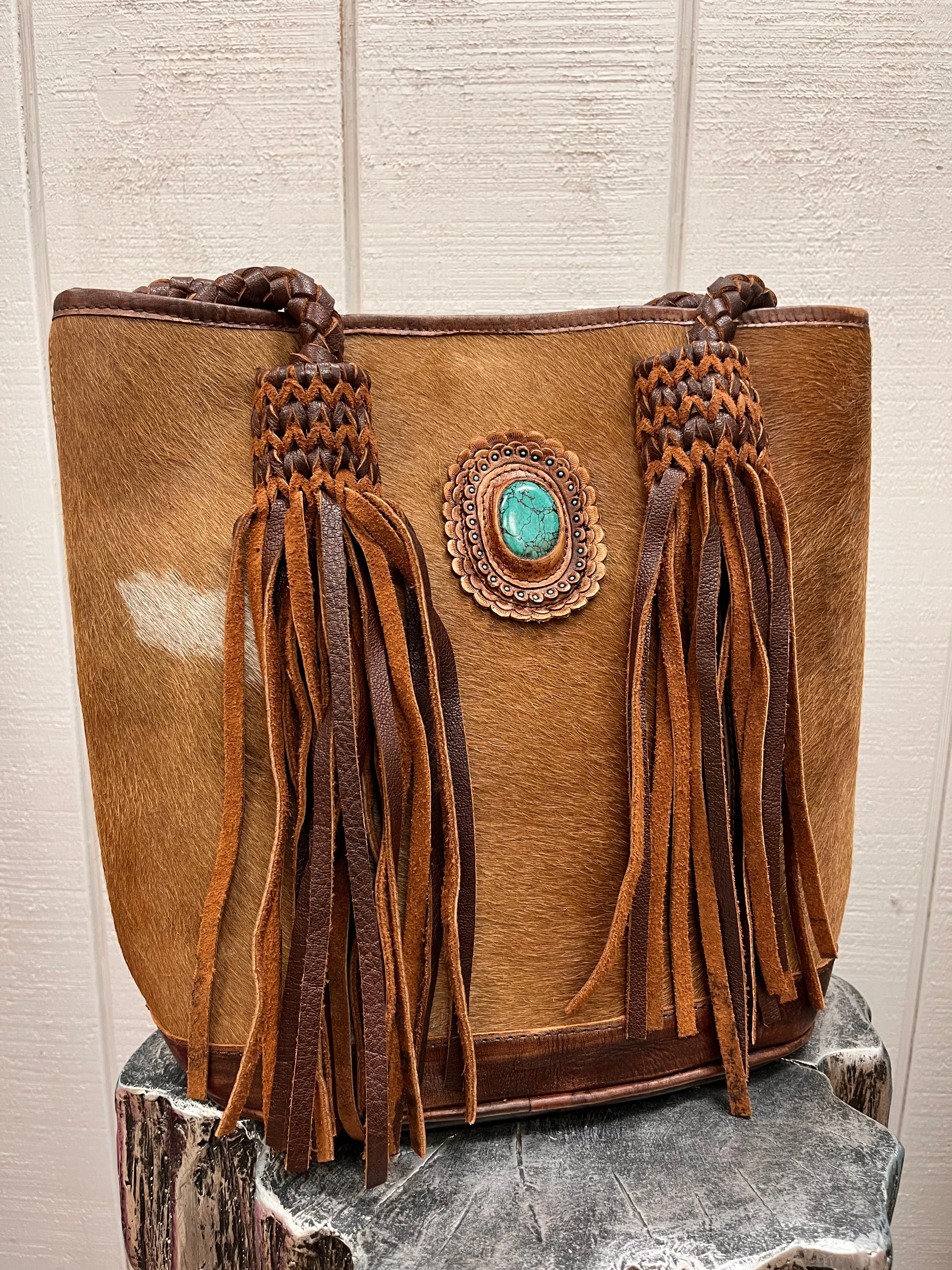 American Darling Cowhide Hair-On Tote Purse ADBGM312B