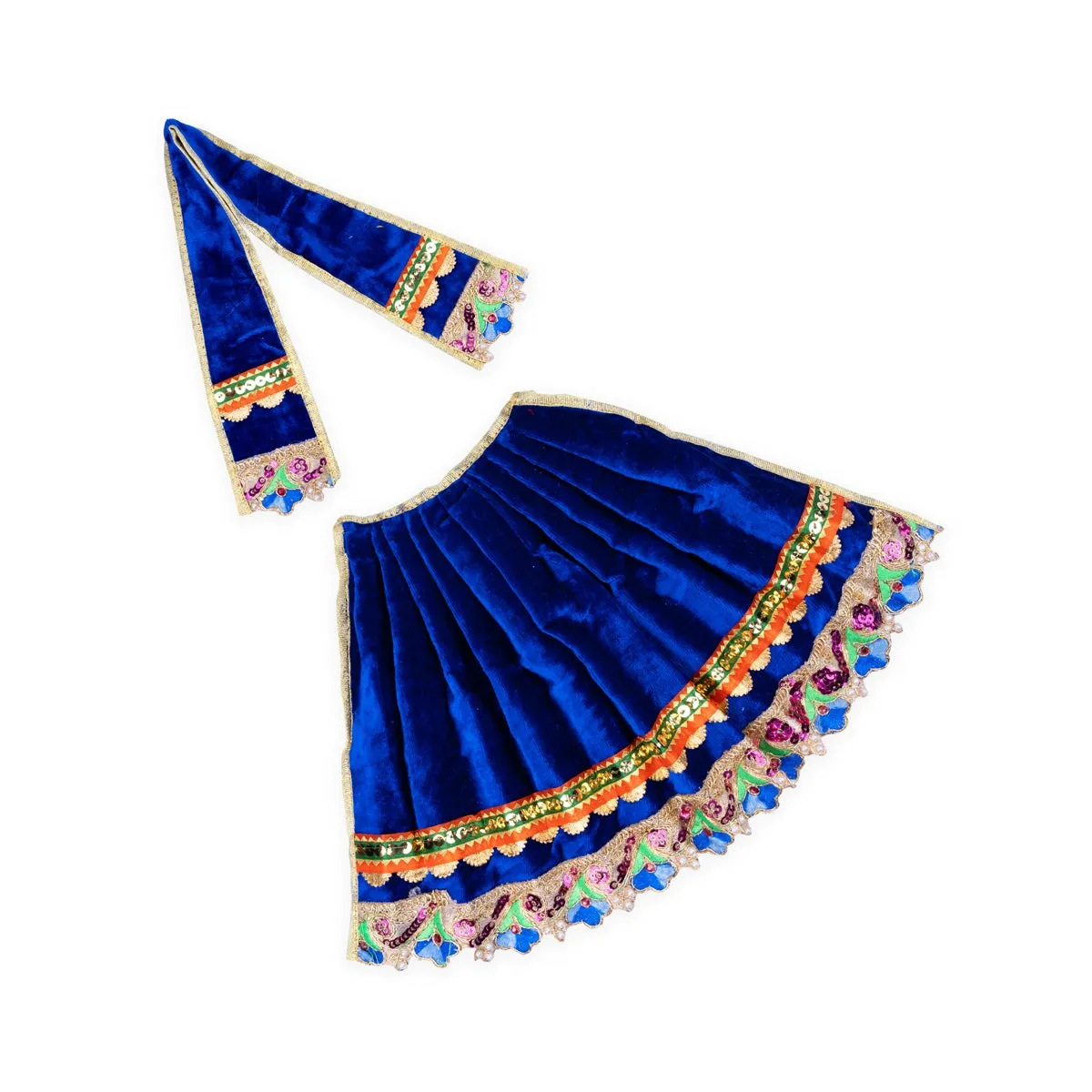 Amman Dress - 9 Inches | Velvet Amman Pavadai/ Velvet Devi Costume for Deity