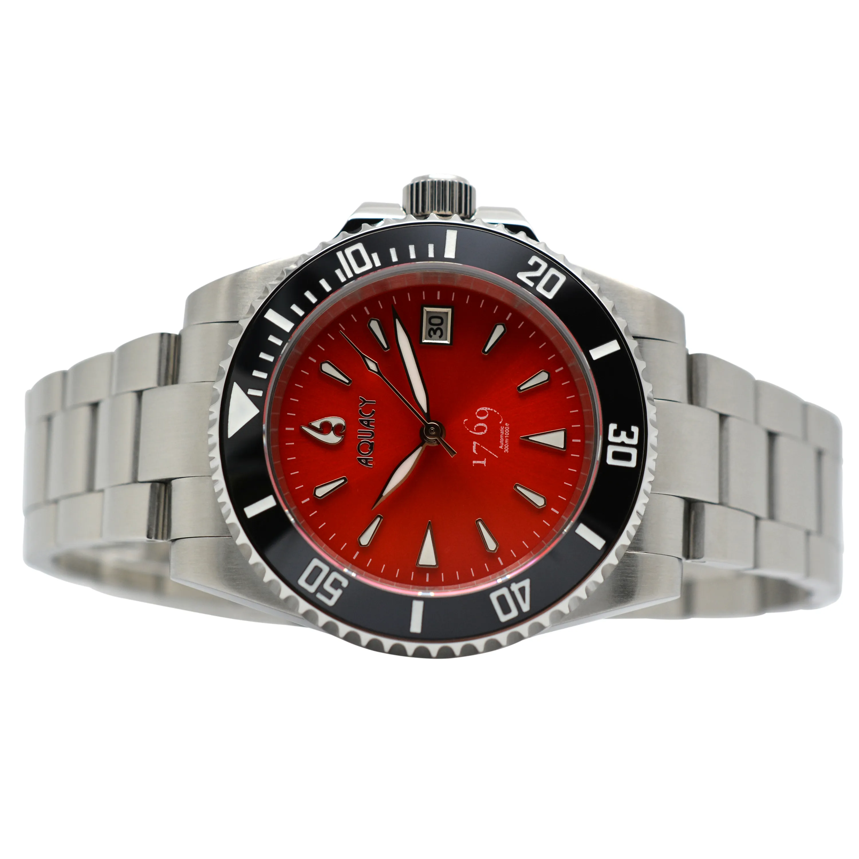 Aquacy 1769 Hei Matau Men's Automatic 300M Red Dive Watch ETA 2824 1769.R.B.S.ET