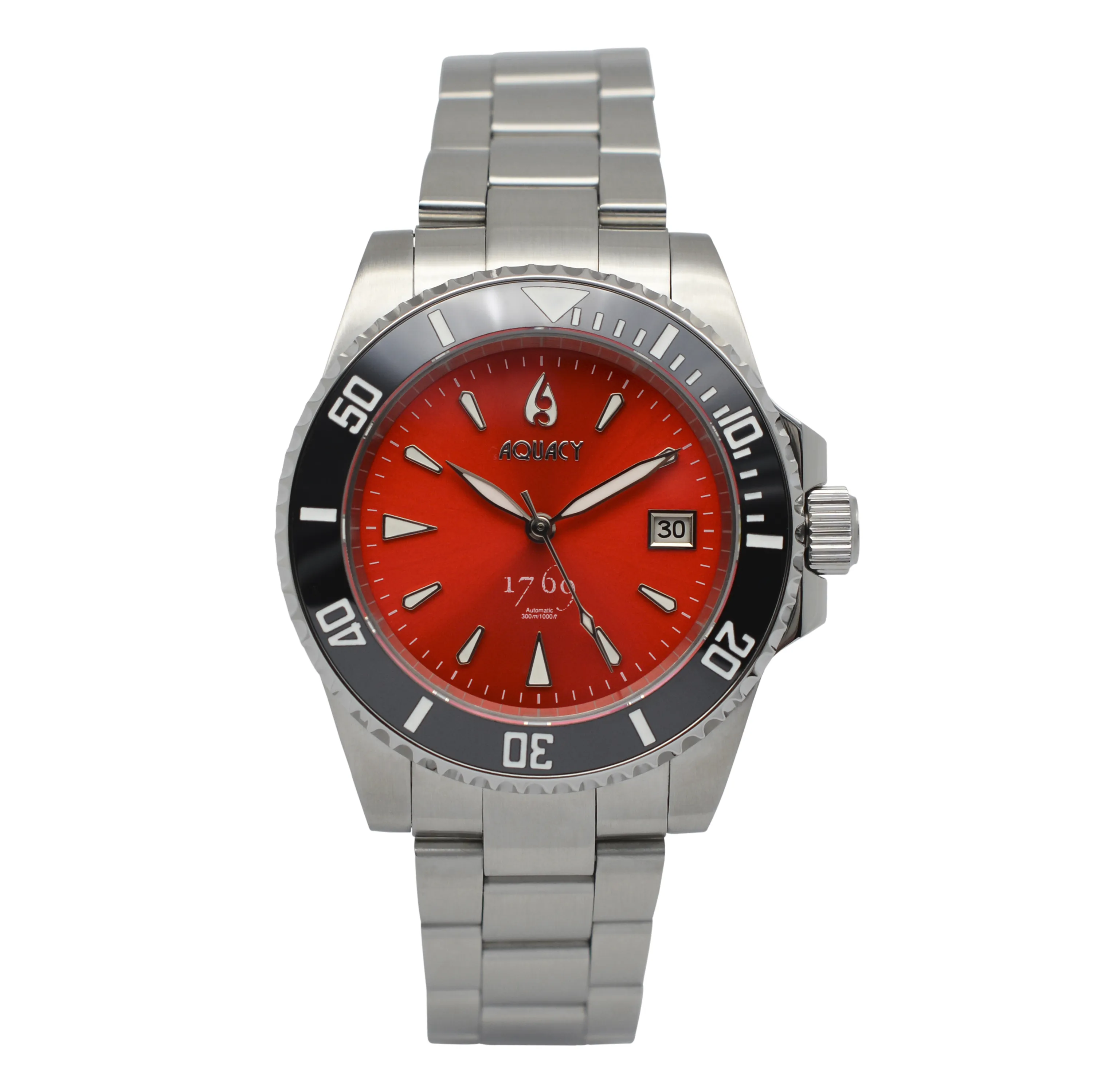 Aquacy 1769 Hei Matau Men's Automatic 300M Red Dive Watch ETA 2824 1769.R.B.S.ET