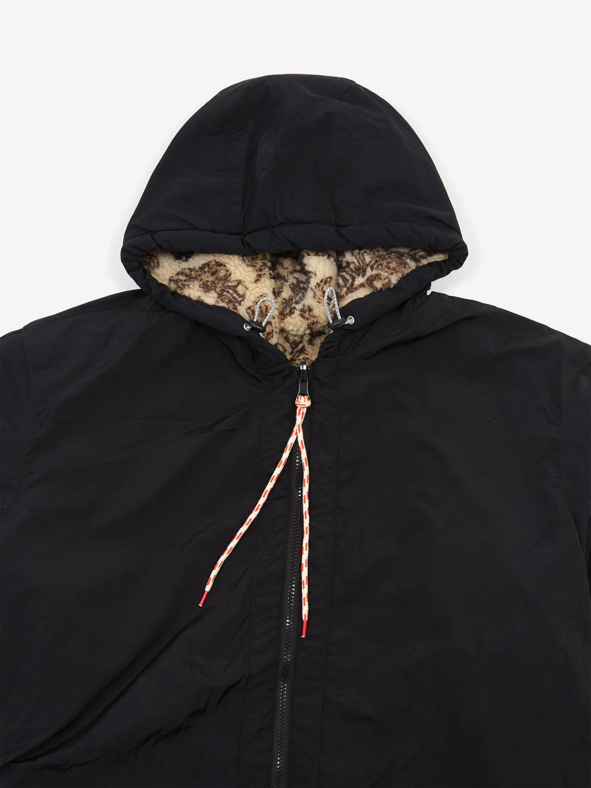 Aries Reversible Nylon and Floral Fleece Parka - Ecru