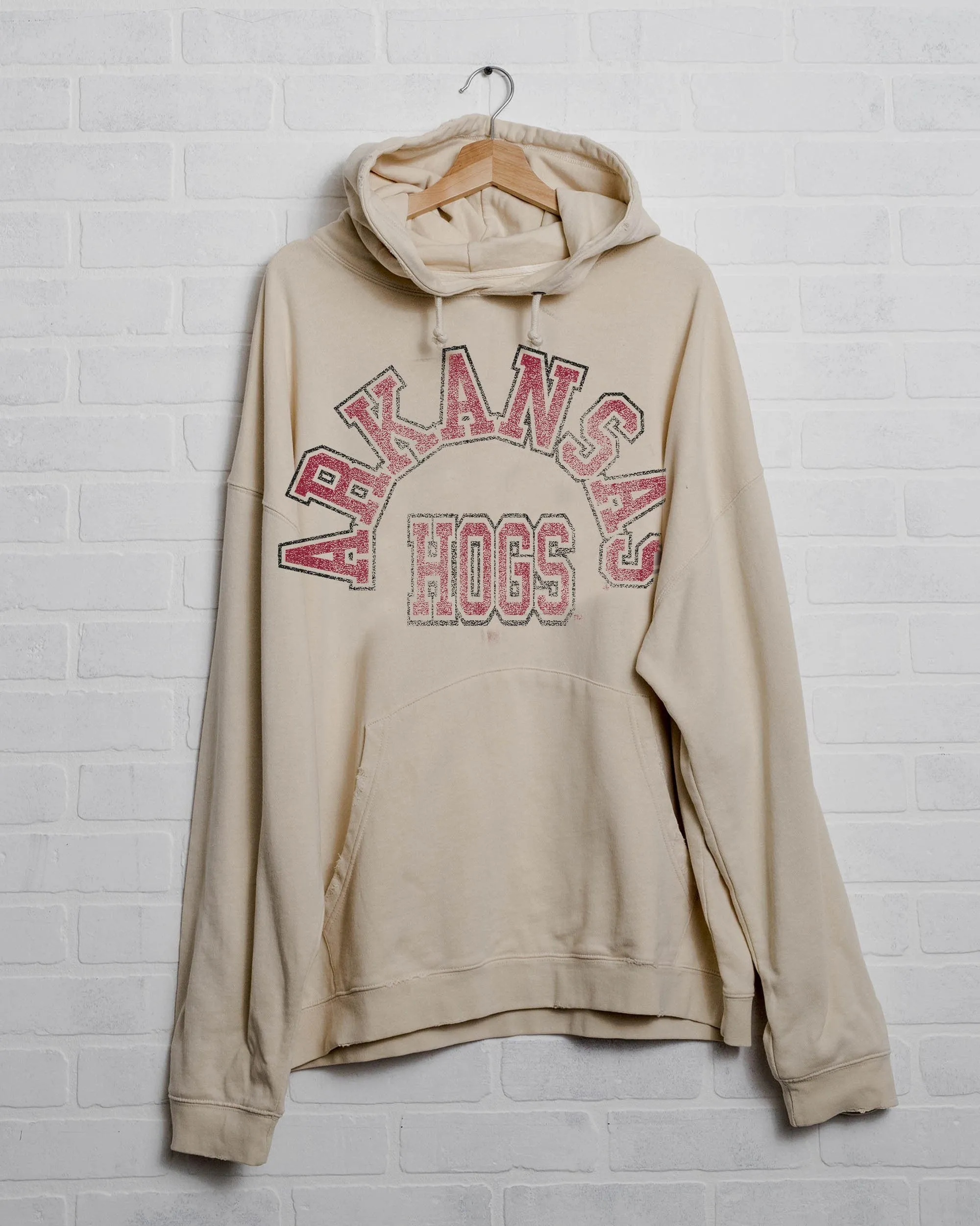 Arkansas Razorbacks Mega Arch Off White Oversized Hoodie