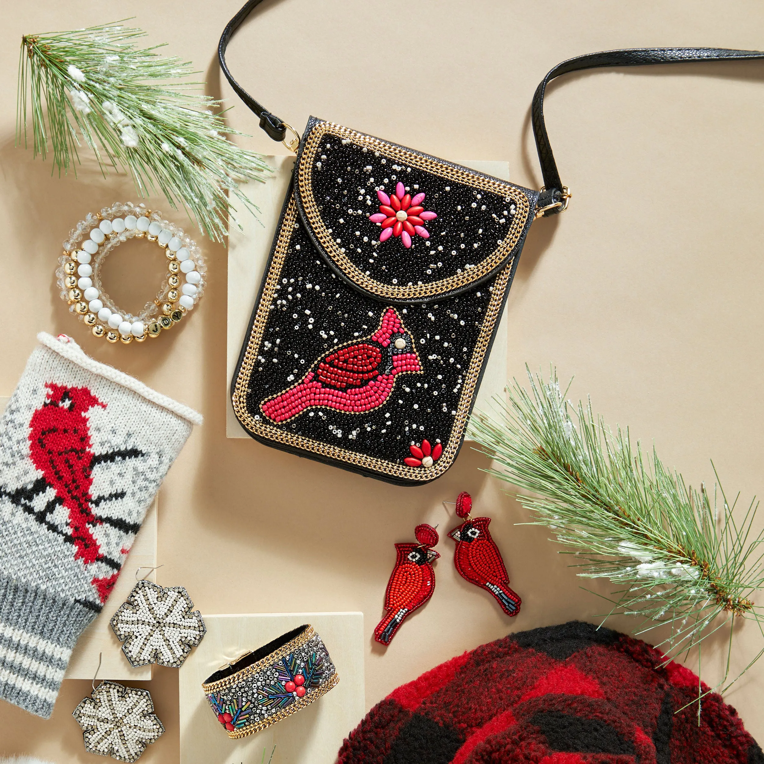 Artisan Beaded Holiday Crossbody - Witchy Boo