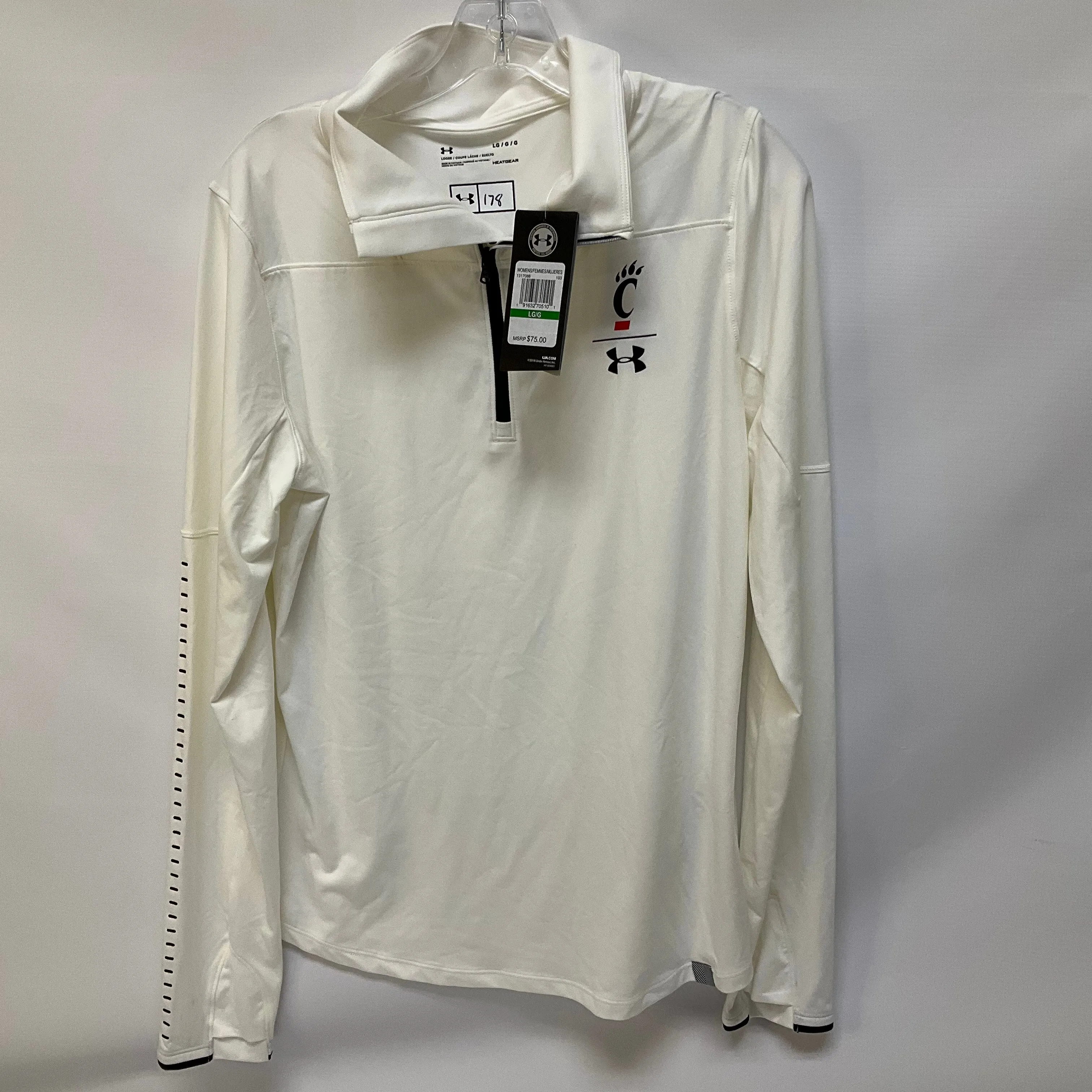 Athletic Top Long Sleeve Collar By Under Armour  Size: L