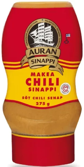 Auran Sweet Chili Mustard 275g, 8-Pack