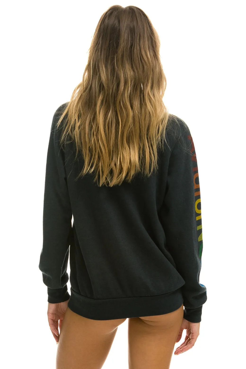 AVIATOR NATION ASPEN CREW SWEATSHIRT - CHARCOAL