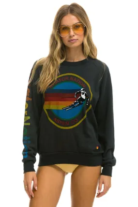 AVIATOR NATION ASPEN CREW SWEATSHIRT - CHARCOAL