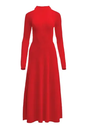 A.W.A.K.E. Mode Shoulder Cut Out Midi Dress - Red