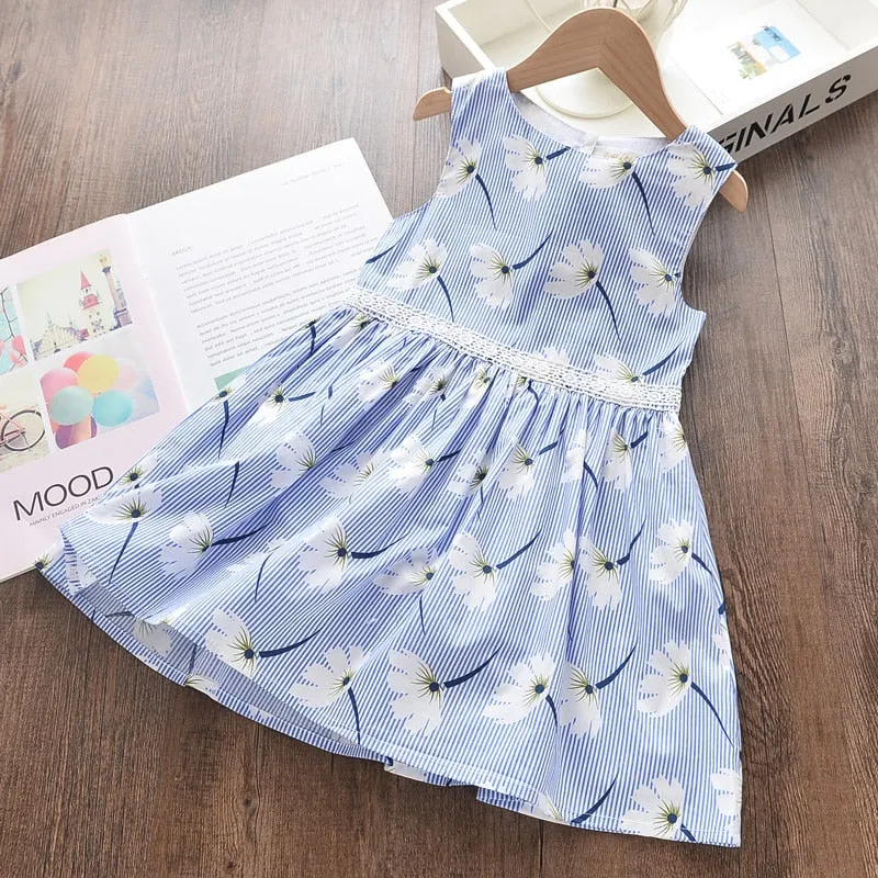 Baby Girl Clothes Toddler Dresses Summer Style Children Floral Pattern Costume Girl Clothes Kids Dress For Girls Casual Dresses