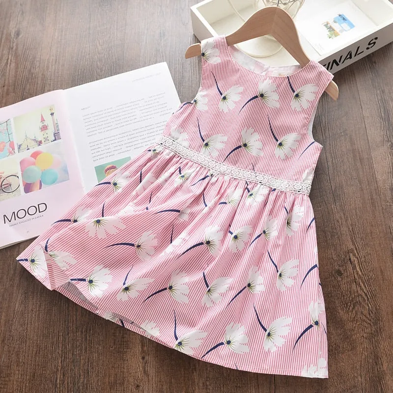 Baby Girl Clothes Toddler Dresses Summer Style Children Floral Pattern Costume Girl Clothes Kids Dress For Girls Casual Dresses