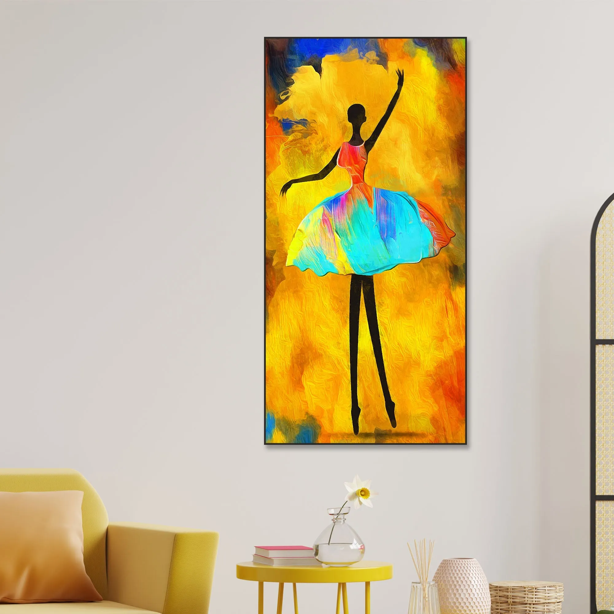 Ballerina Floating Canvas Wall Painting