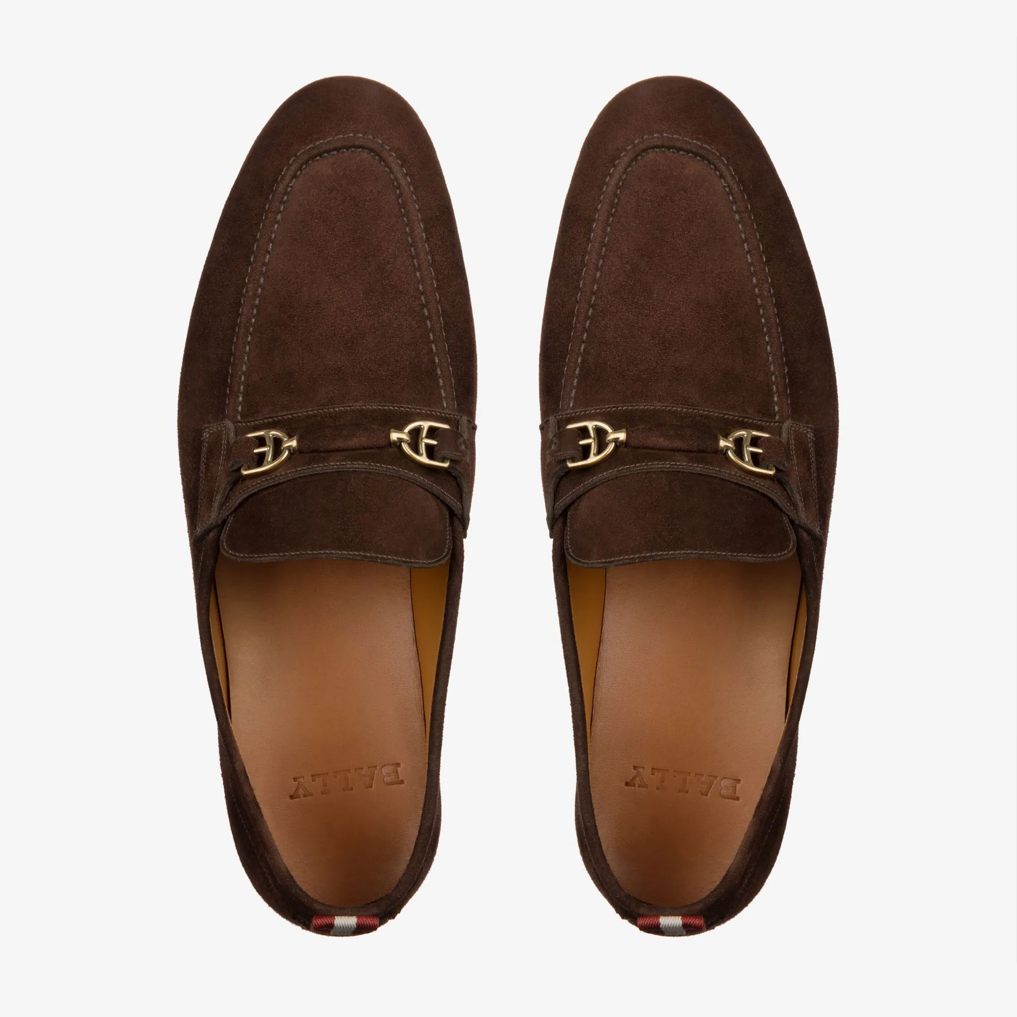 BALLY PLINTOR - CALF SUEDE HORSEBIT LOAFER - COFFEE