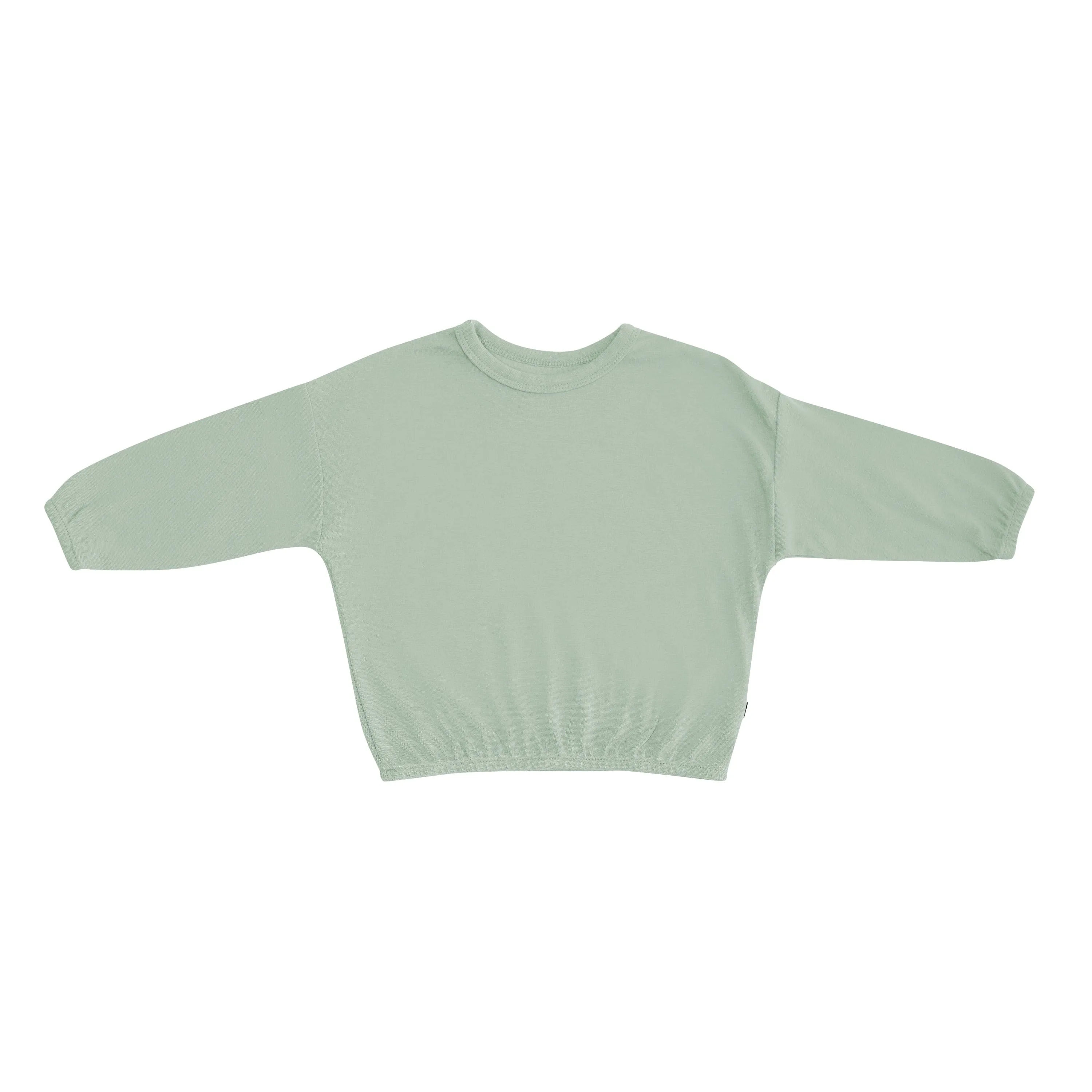 Bamboo Jersey Long Sleeve Drop Shoulder Top in Thyme