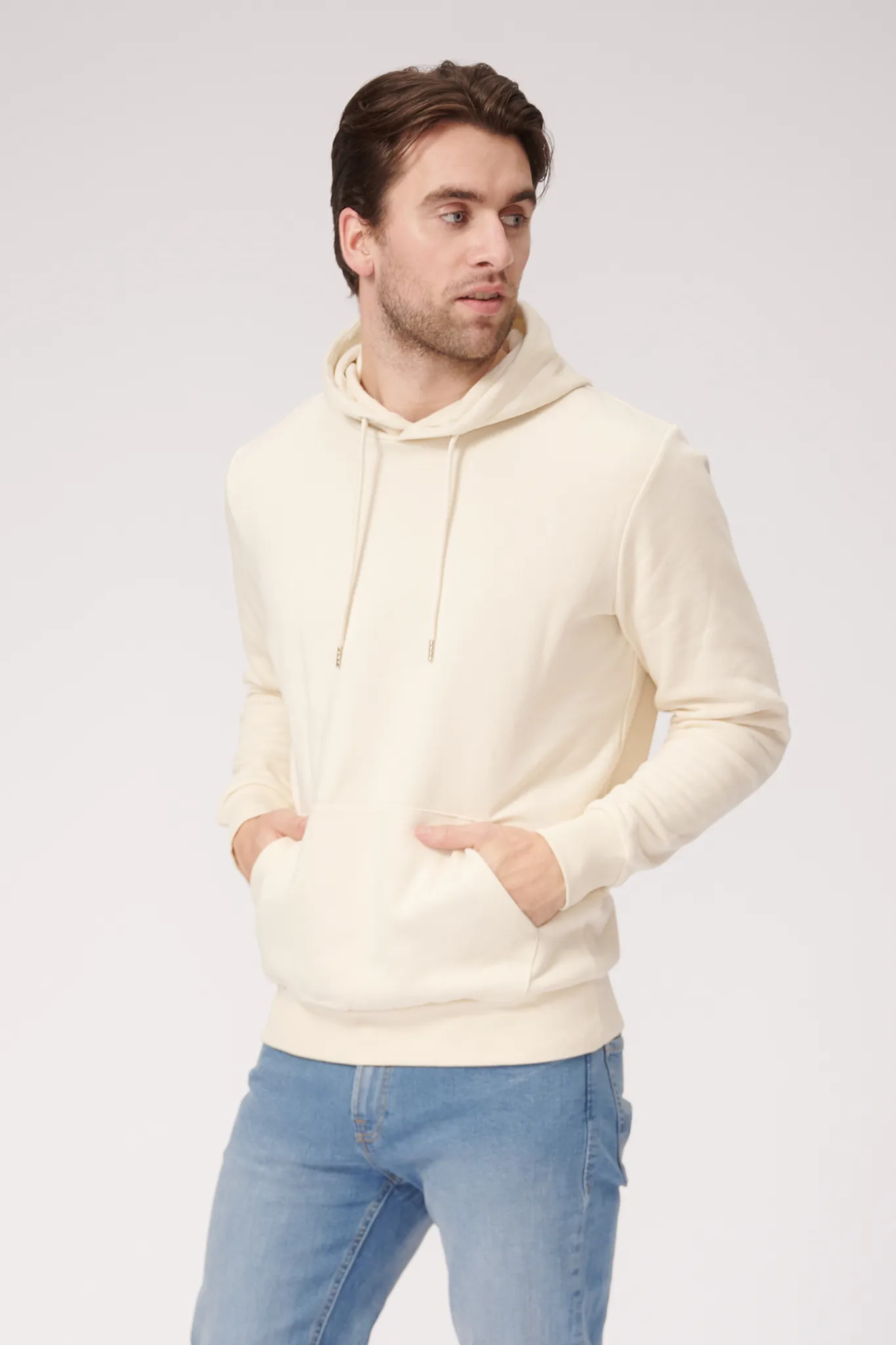 Basic Hoodie Sweat - Lys Beige