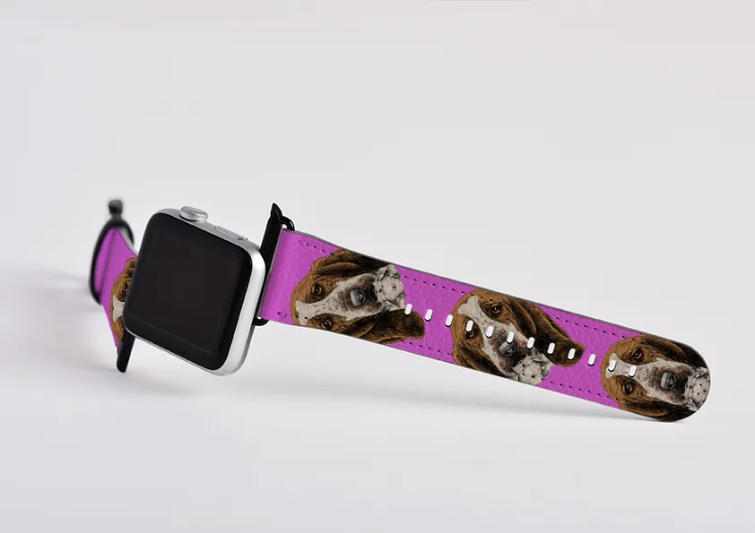 Basset Hound Mell Purple Apple Watch Strap