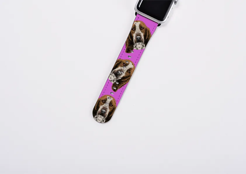 Basset Hound Mell Purple Apple Watch Strap