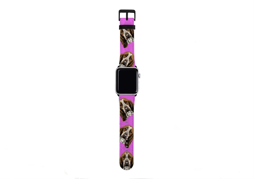 Basset Hound Mell Purple Apple Watch Strap