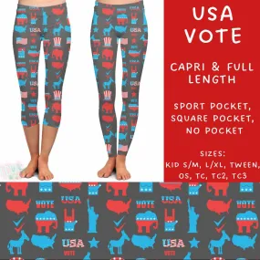 Batch #186 - Vote Collection - Closes 8/27 - ETA early Oct. - USA Vote Full and Capri Length Leggings