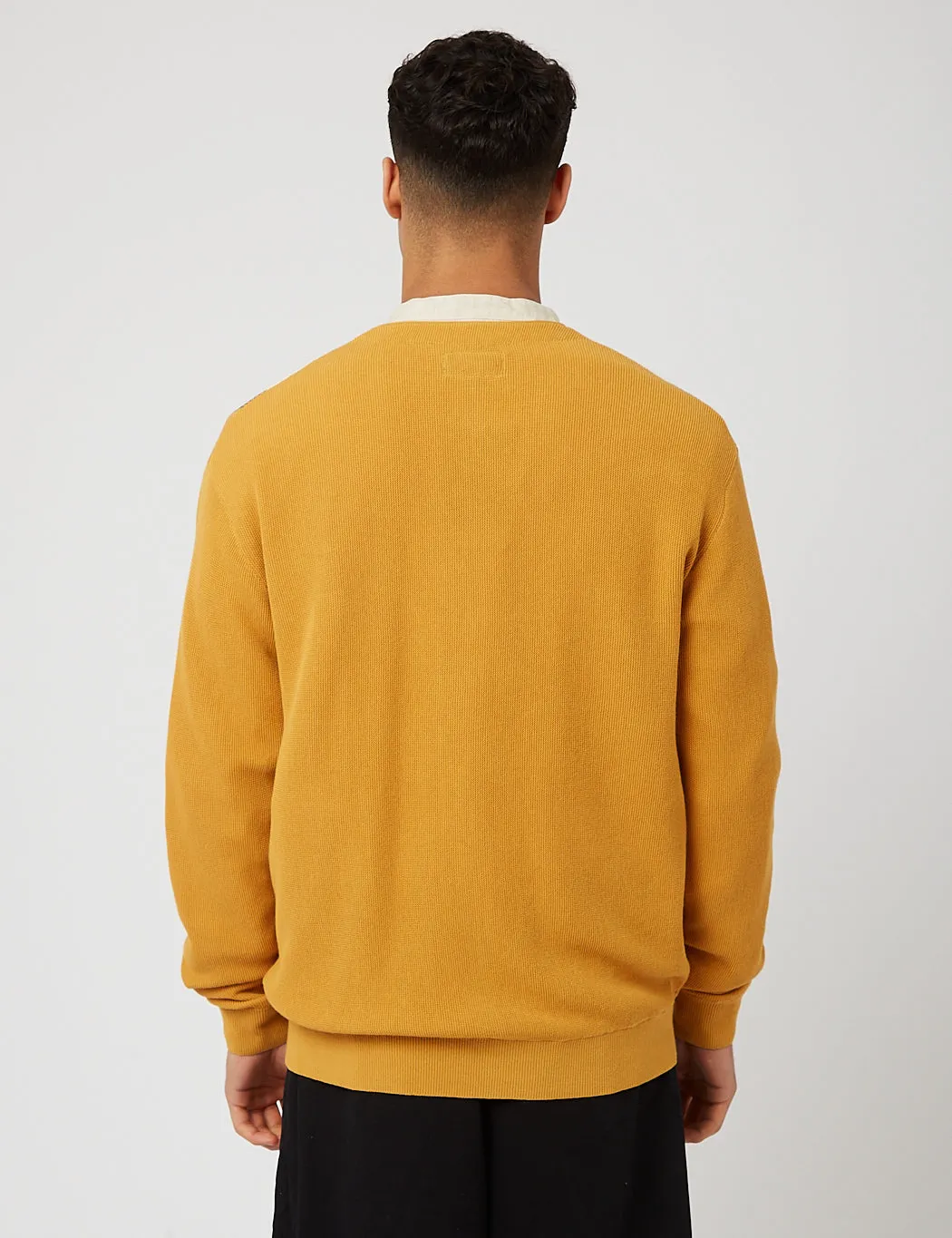 Beams Plus Cardigan (Stripe) - Mustard