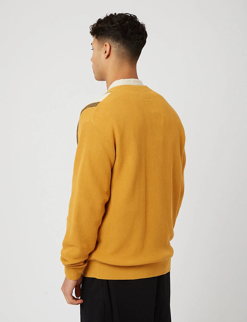 Beams Plus Cardigan (Stripe) - Mustard