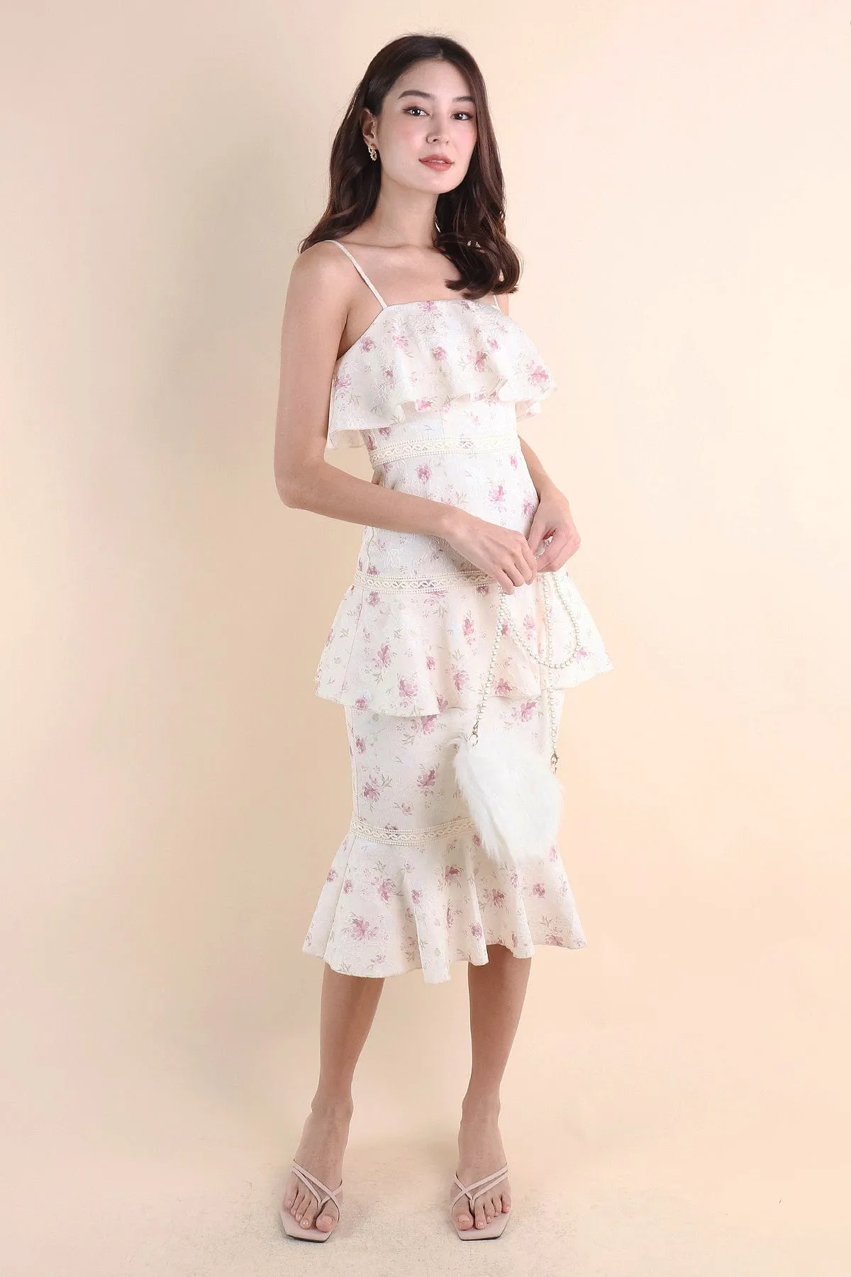 BEAUDEN RUFFLES DRESS IN PINK