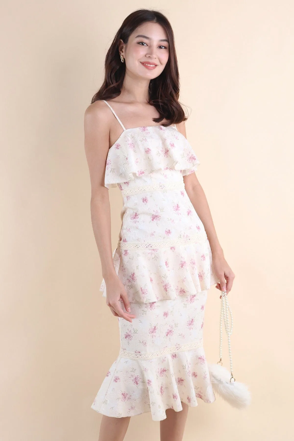 BEAUDEN RUFFLES DRESS IN PINK