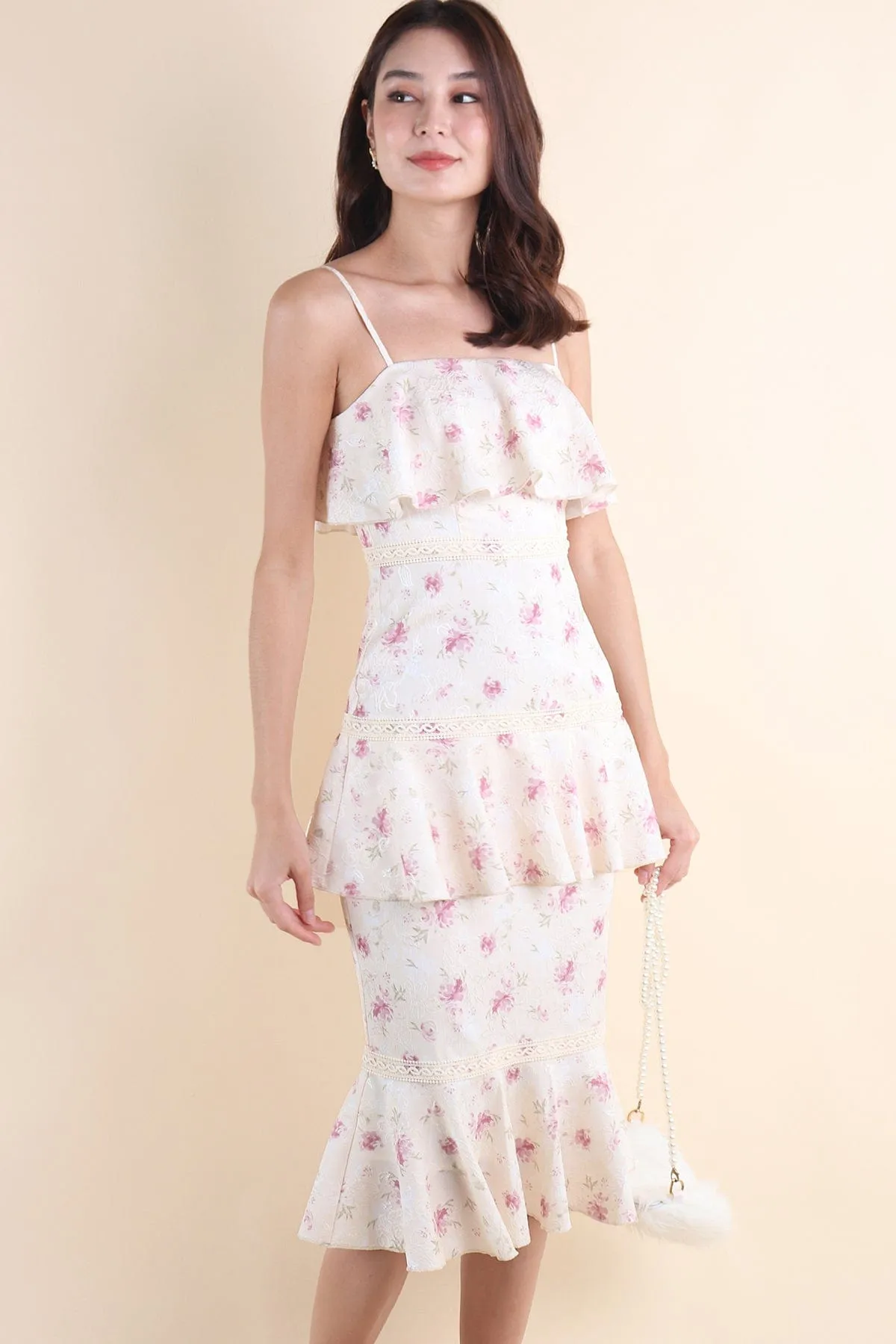 BEAUDEN RUFFLES DRESS IN PINK