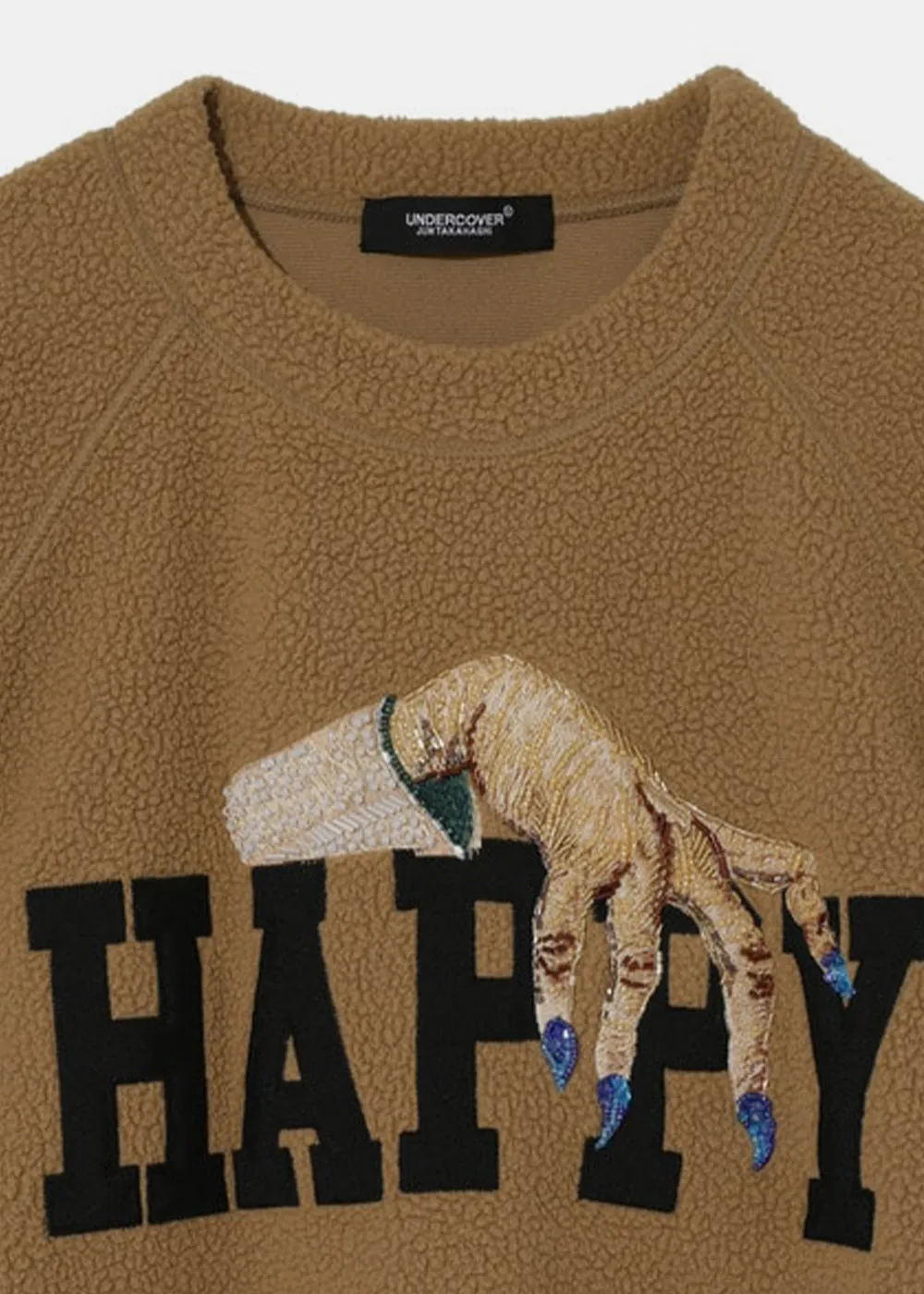 Beige Bead Embroidery Polartec Sweatshirt