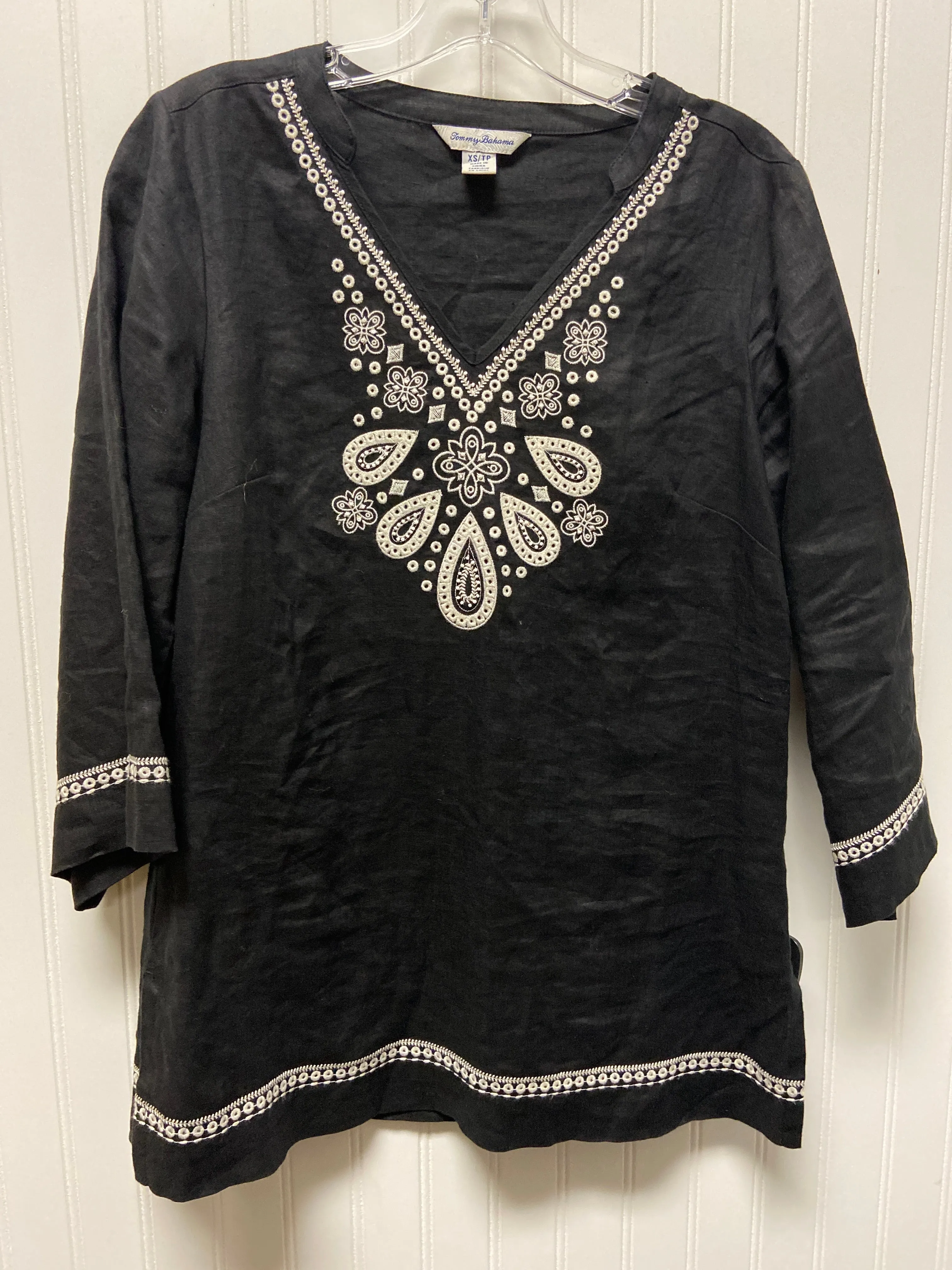 Black & White Top Long Sleeve Tommy Bahama, Size Xs